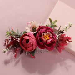 Rose Flower Metal Hair Comb for Summer Beach Vacation