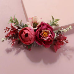 Rose Flower Metal Hair Comb for Summer Beach Vacation