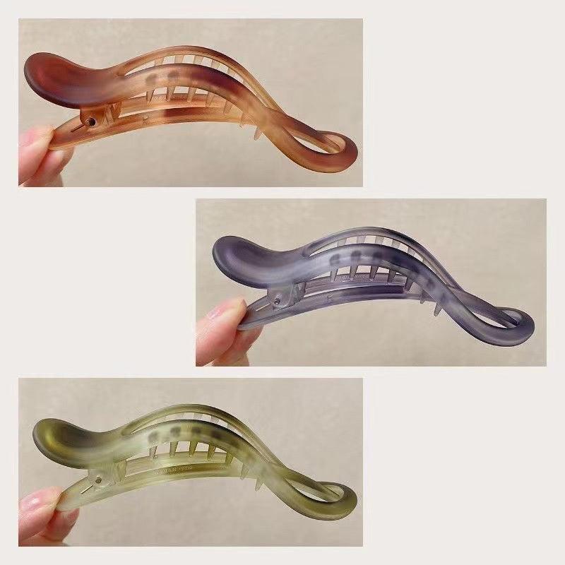 3pcs Amber Frosted Hair Claw Clip Non Slip Grip Hair Jaw Clip