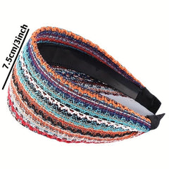 Wide Lace Headbands Non Slip Hair Band Headwraps Embroidery Hair Hoop