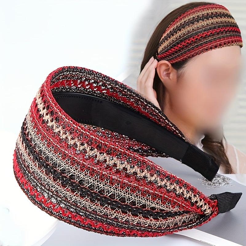Wide Lace Headbands Non Slip Hair Band Headwraps Embroidery Hair Hoop