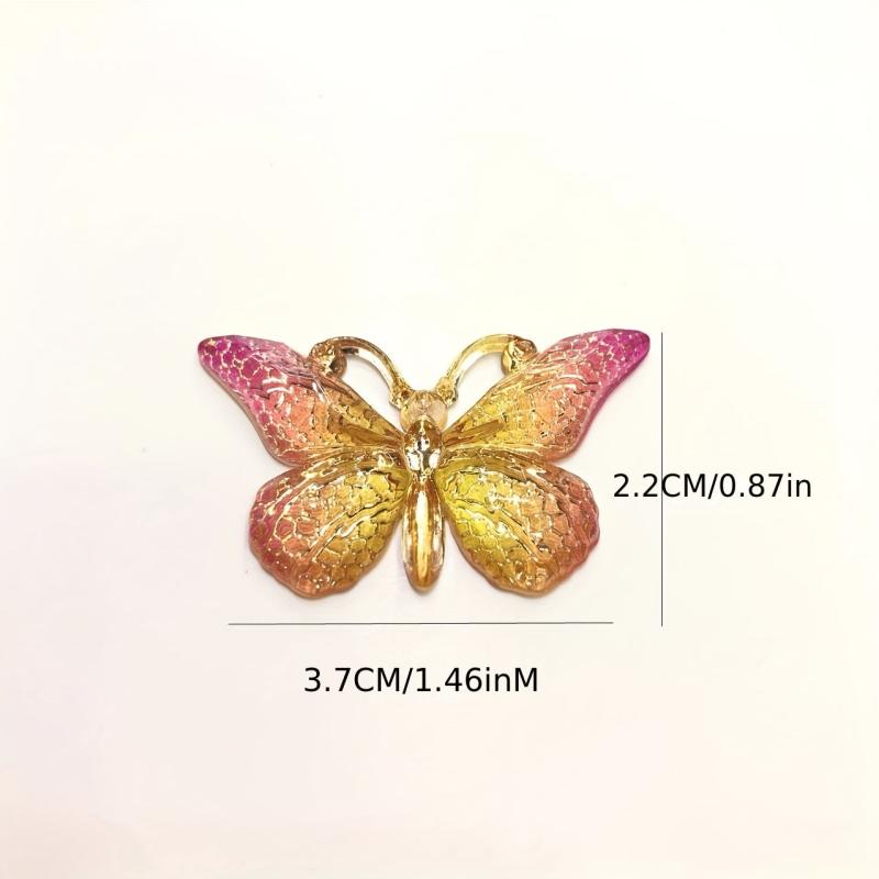 3pcs Butterfly Hair Clip Gradient Crackle Flaw Print Headwear
