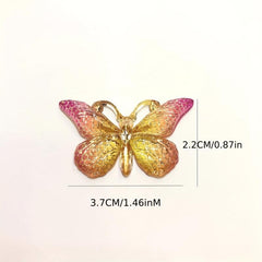 3pcs Butterfly Hair Clip Gradient Crackle Flaw Print Headwear