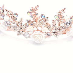 Crystal Floral Headband Princess Crown Hair Accessories for Women