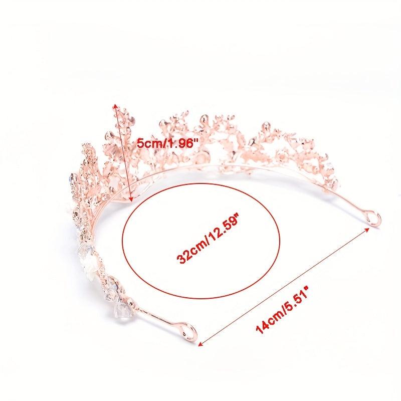 Crystal Floral Headband Princess Crown Hair Accessories for Women
