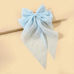 Dot Mesh Hairclip Embroidered Bow Knot Hairpin