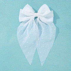 Dot Mesh Hairclip Embroidered Bow Knot Hairpin