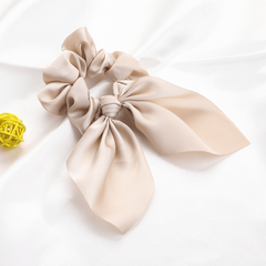 Solid Bow Scarf Scrunchies Hair Tie Satin Style Hair Rope Ponytail Holder