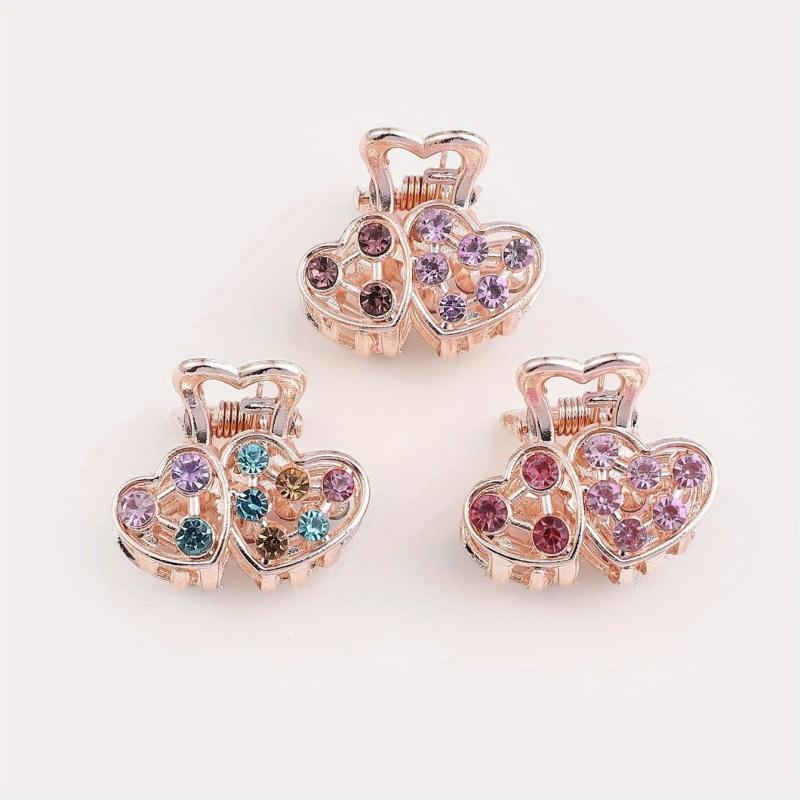 3pcs Rhinestone Hair Claw Butterfly Heart Hair Accessories