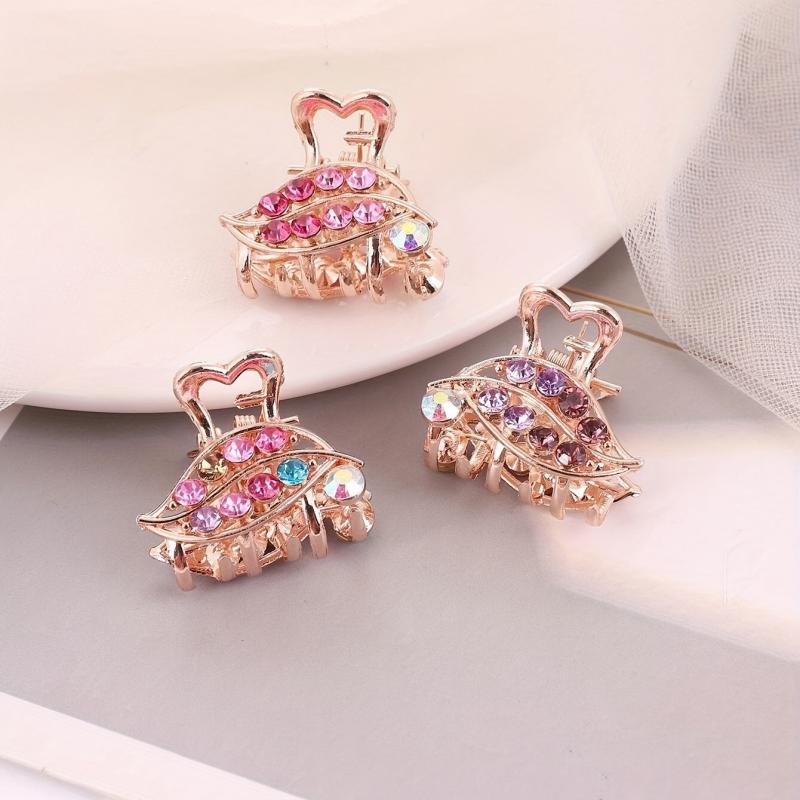 3pcs Rhinestone Hair Claw Butterfly Heart Hair Accessories