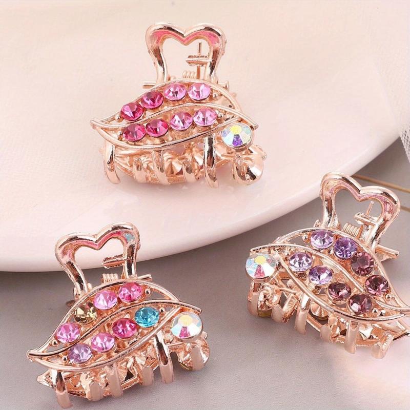 3pcs Rhinestone Hair Claw Butterfly Heart Hair Accessories