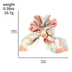 1 Pc Colorful Style Scarf Scrunchies Hair Tie Hair Rope Bow Decor Headdress