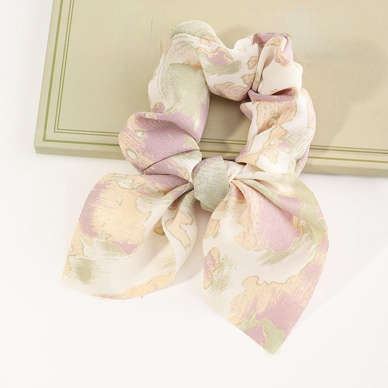 1 Pc Colorful Style Scarf Scrunchies Hair Tie Hair Rope Bow Decor Headdress