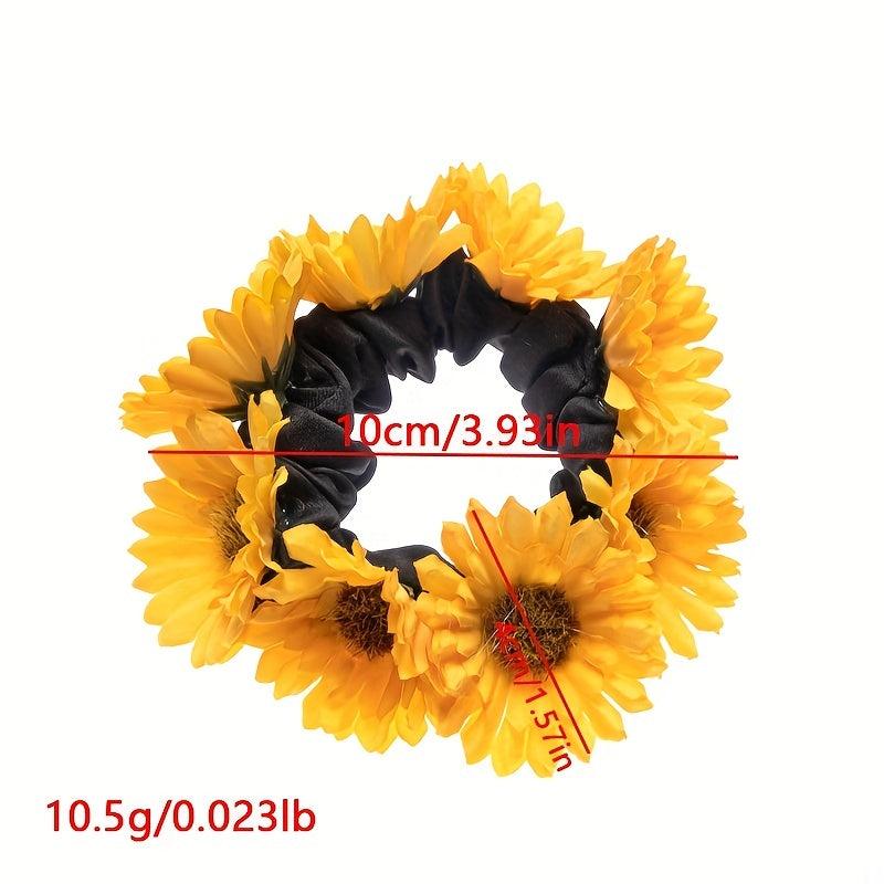 Boho Sunflower Hair Tie Elastic Hair Accessories