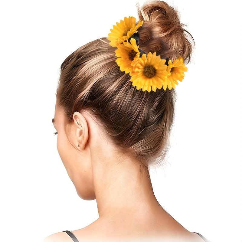 Boho Sunflower Hair Tie Elastic Hair Accessories
