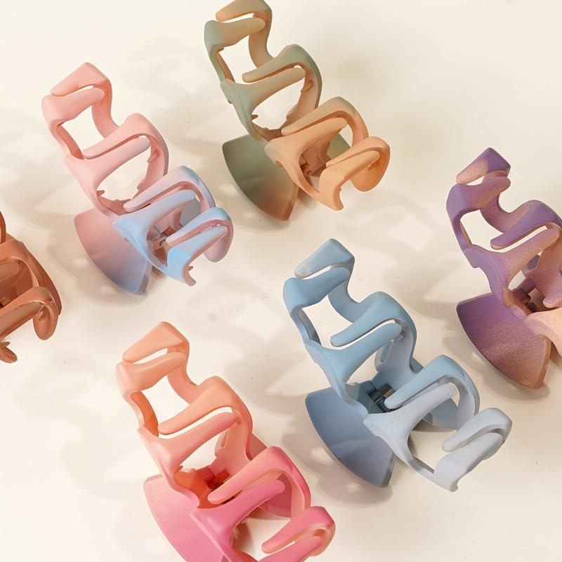 6pcs Wavy Hair Claw Clip Non Slip Grip Hair Jaw Clip For Thick Hair
