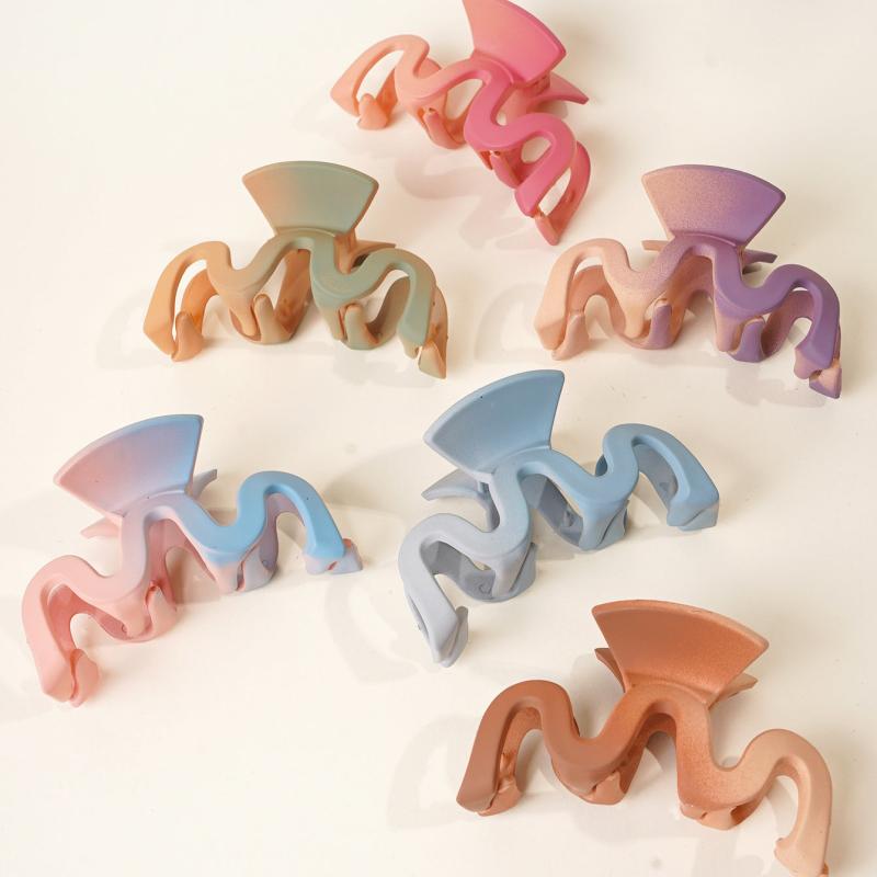 6pcs Wavy Hair Claw Clip Non Slip Grip Hair Jaw Clip For Thick Hair