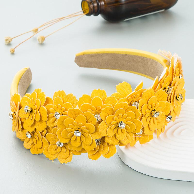 Flower Sponge Hairband Women Pure Hairband Hair Accessories