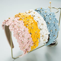 Flower Sponge Hairband Women Pure Hairband Hair Accessories