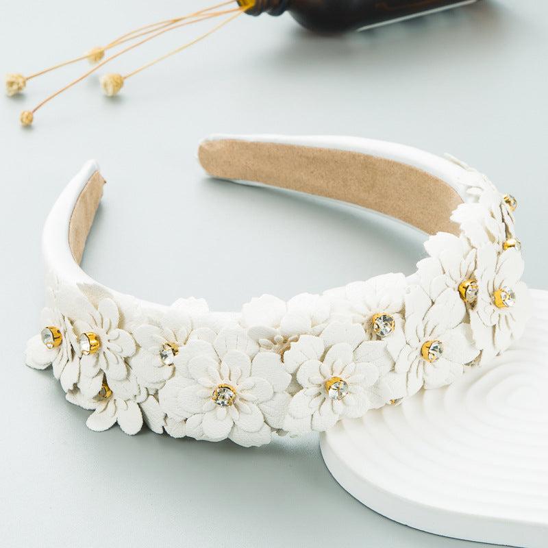 Flower Sponge Hairband Women Pure Hairband Hair Accessories