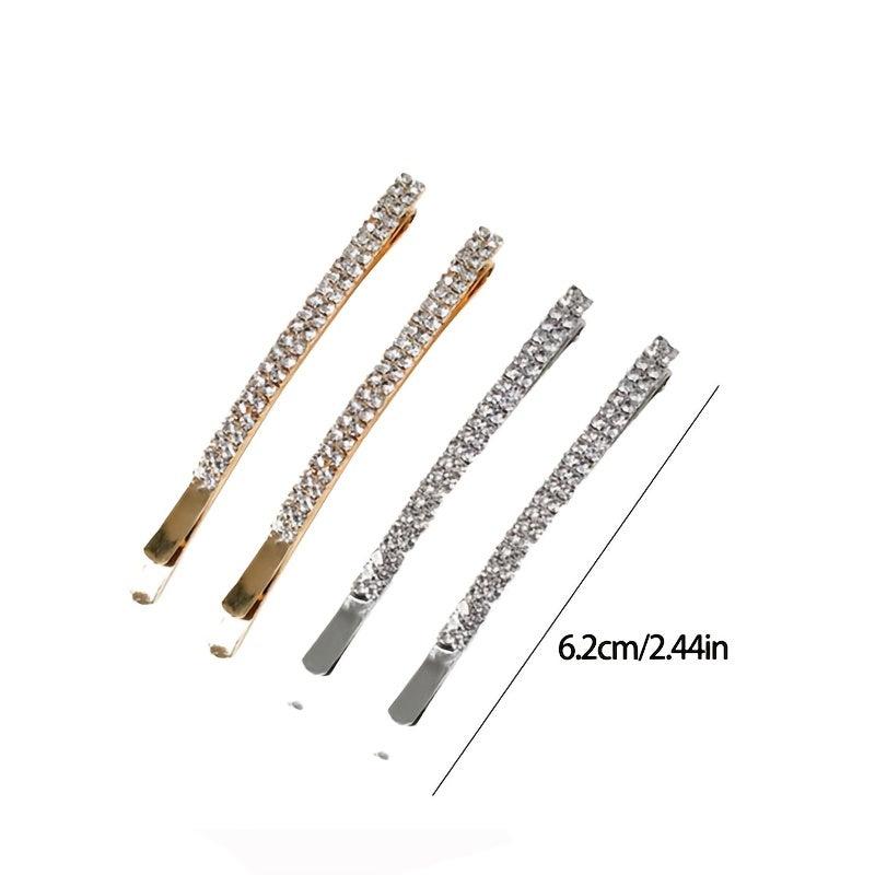 Silvery Golden Bobby Pins Rhinestone Clip Hair Pin Barrette