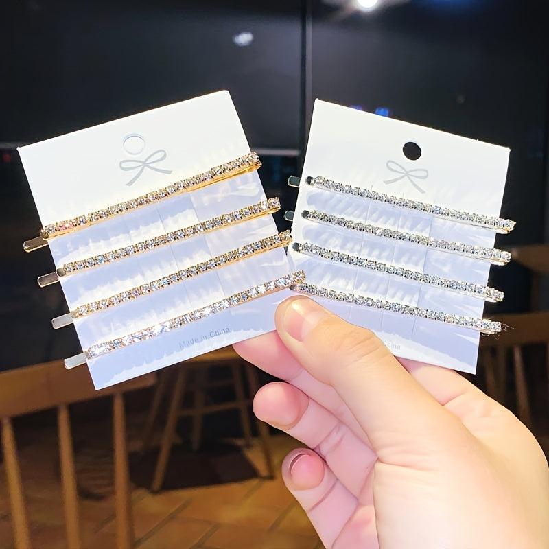 Silvery Golden Bobby Pins Rhinestone Clip Hair Pin Barrette