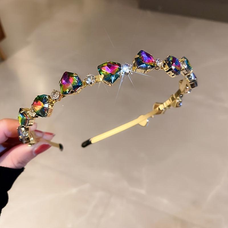 Colorful Rhinestone Hairband Non Slip Glitter Headband for Women Girls