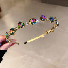 Colorful Rhinestone Hairband Non Slip Glitter Headband for Women Girls