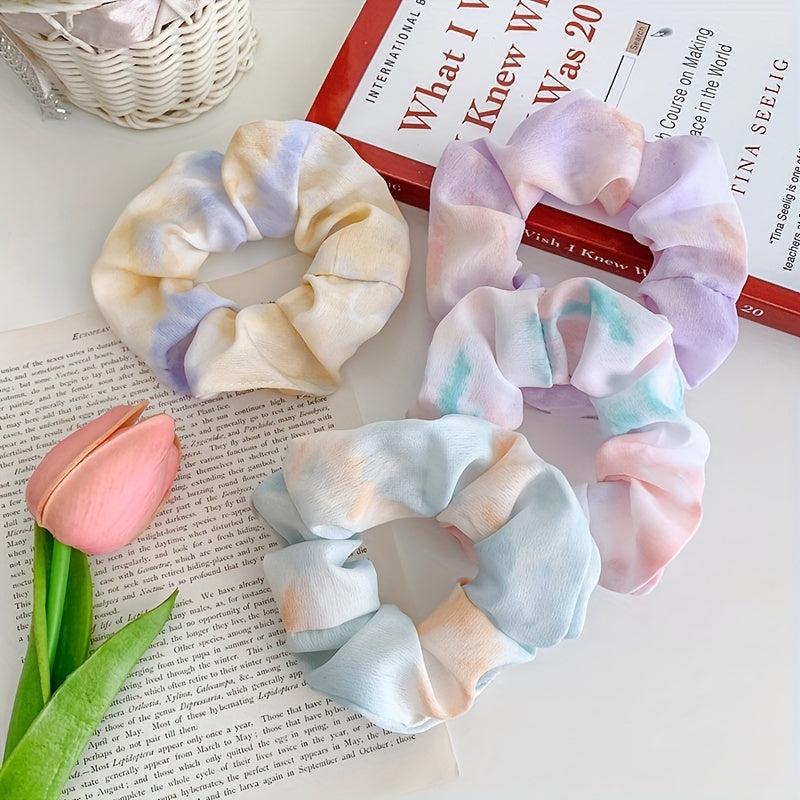 4pcs Gradient Scrunchies Hair Tie Large Hair Rope Ponytail Holder