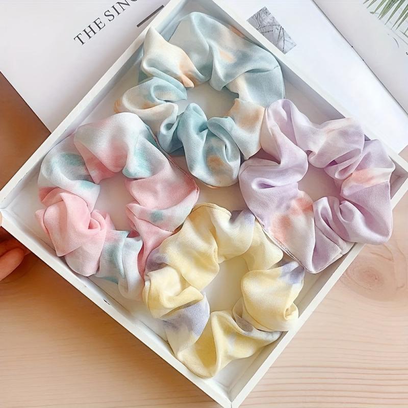 4pcs Gradient Scrunchies Hair Tie Large Hair Rope Ponytail Holder