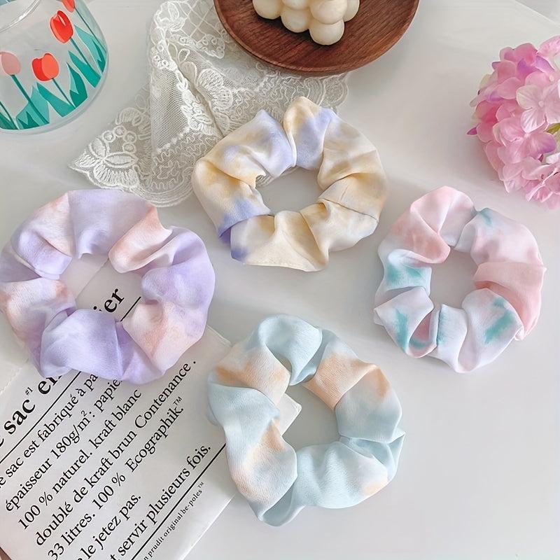 4pcs Gradient Scrunchies Hair Tie Large Hair Rope Ponytail Holder