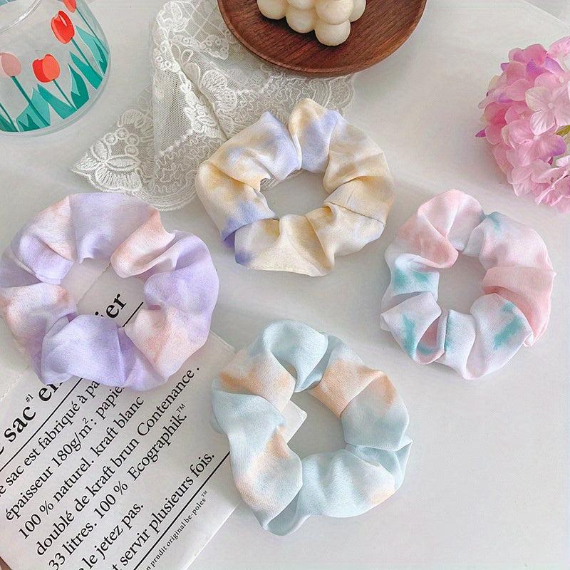 4pcs Gradient Scrunchies Hair Tie Large Hair Rope Ponytail Holder