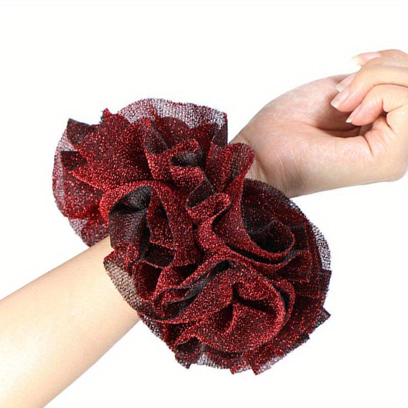 Large Glitter Hair Ring Scrunchie Elastic Ponytail Holder Head Wrap