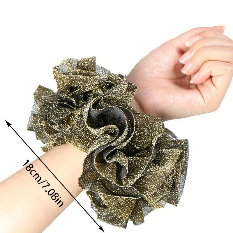 Large Glitter Hair Ring Scrunchie Elastic Ponytail Holder Head Wrap