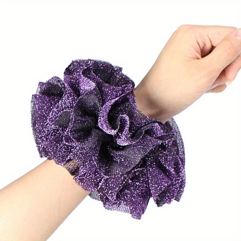 Large Glitter Hair Ring Scrunchie Elastic Ponytail Holder Head Wrap