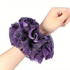 Large Glitter Hair Ring Scrunchie Elastic Ponytail Holder Head Wrap