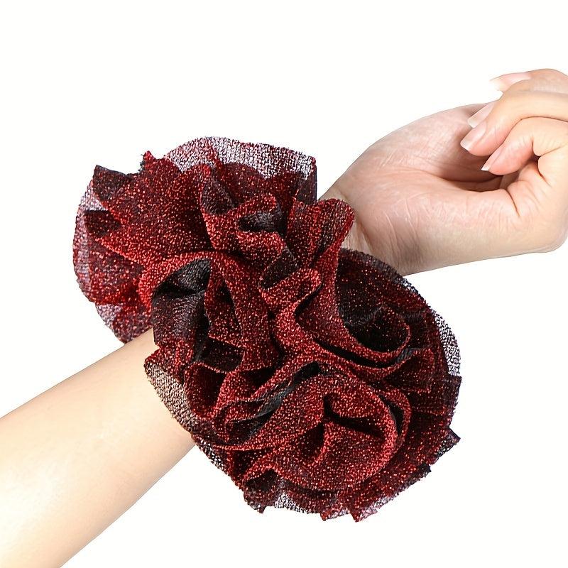 Large Glitter Hair Ring Scrunchie Elastic Ponytail Holder Head Wrap