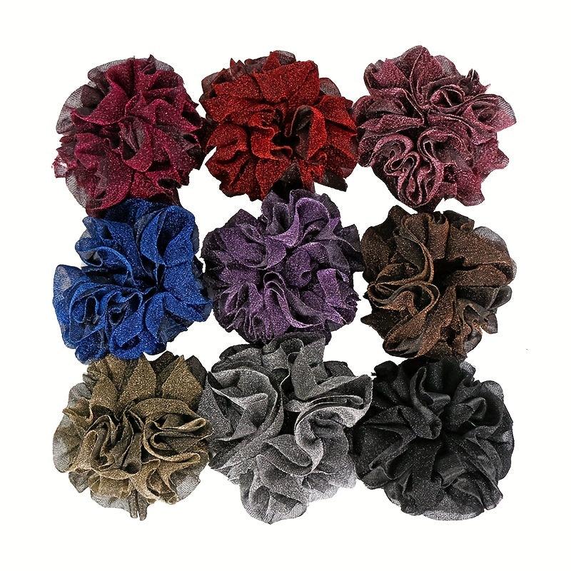 Large Glitter Hair Ring Scrunchie Elastic Ponytail Holder Head Wrap
