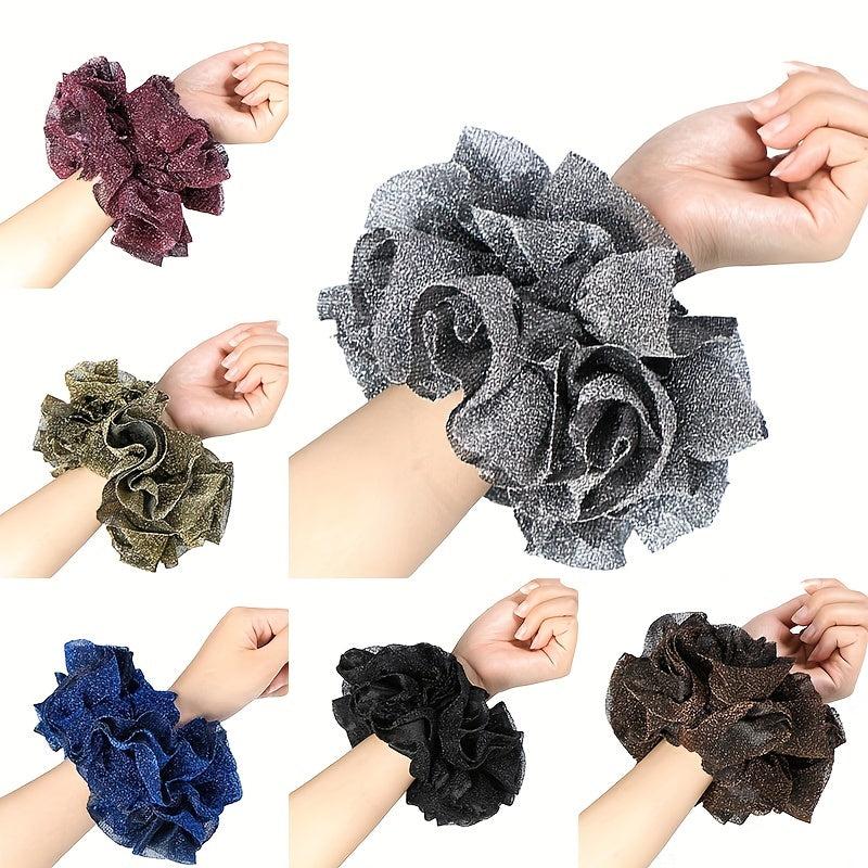 Large Glitter Hair Ring Scrunchie Elastic Ponytail Holder Head Wrap
