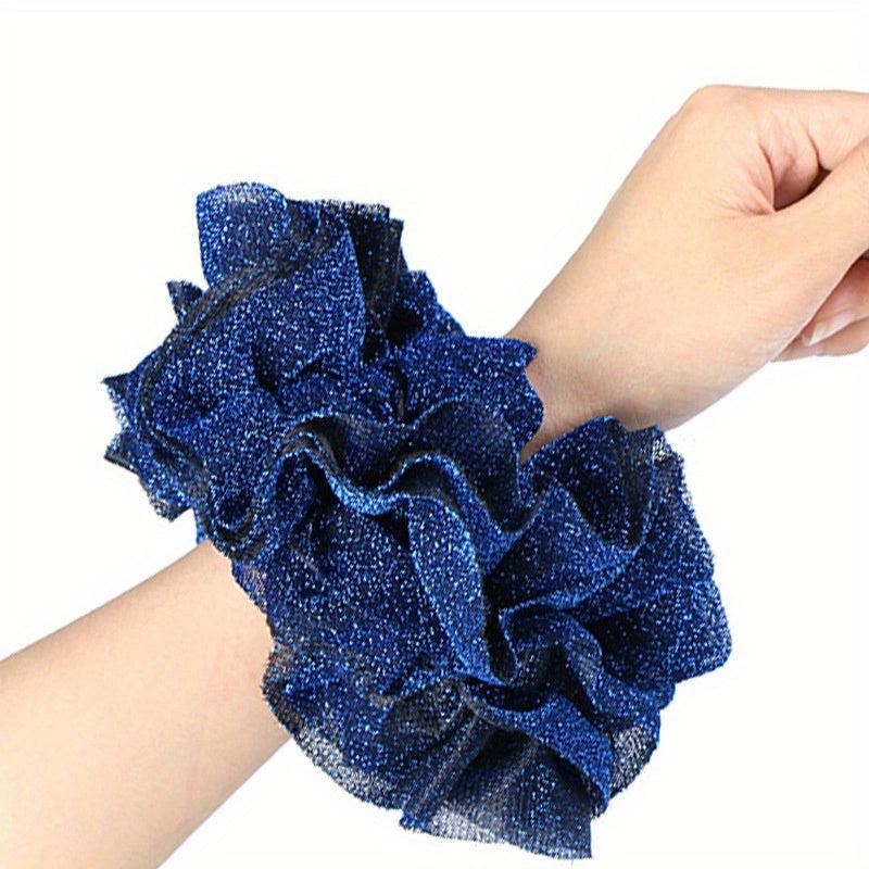 Large Glitter Hair Ring Scrunchie Elastic Ponytail Holder Head Wrap