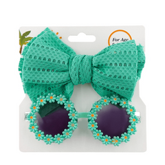2Pcs Kids Sunglasses Headband Set Baby Sun Glasses Bohemia Beach Seaside
