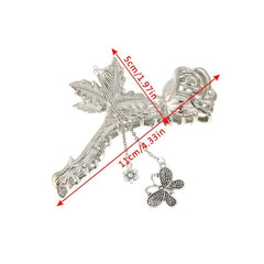 Metal Rose Hair Claw Clip Silver
