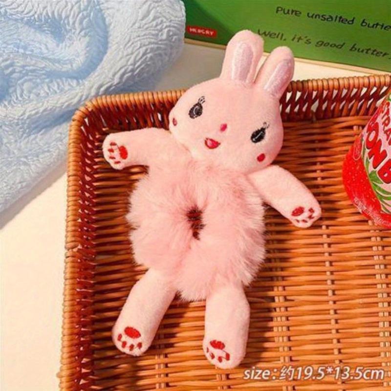 Cartoon Style Fluffy Hair Tie for Girls - Animal Series Decor Hair Rope