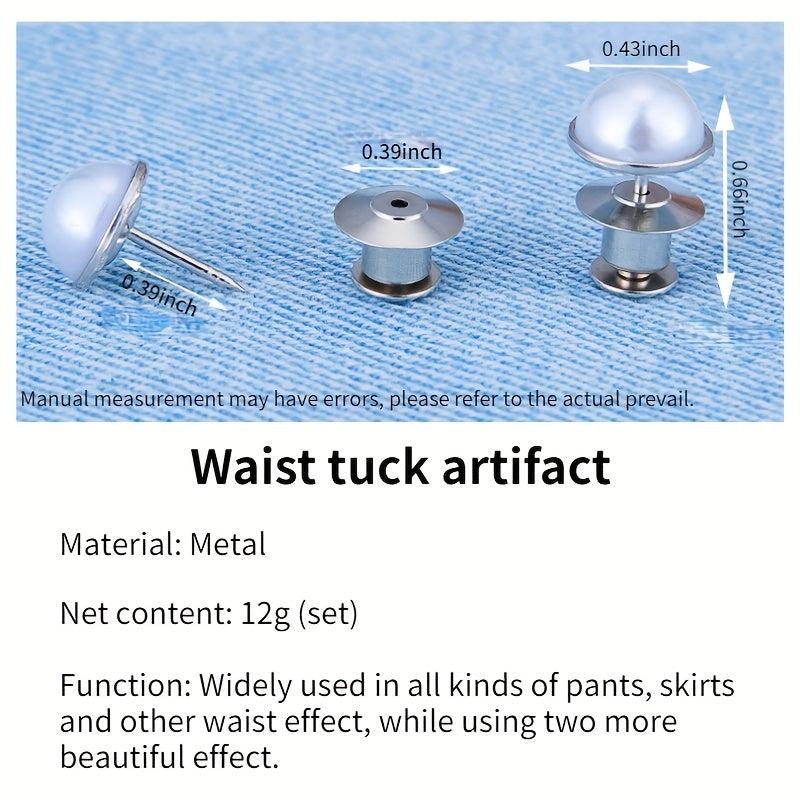 Pearl Metal Pants Buttons Pins For Clothing Jeans Adjustments