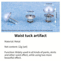 Pearl Metal Pants Buttons Pins For Clothing Jeans Adjustments