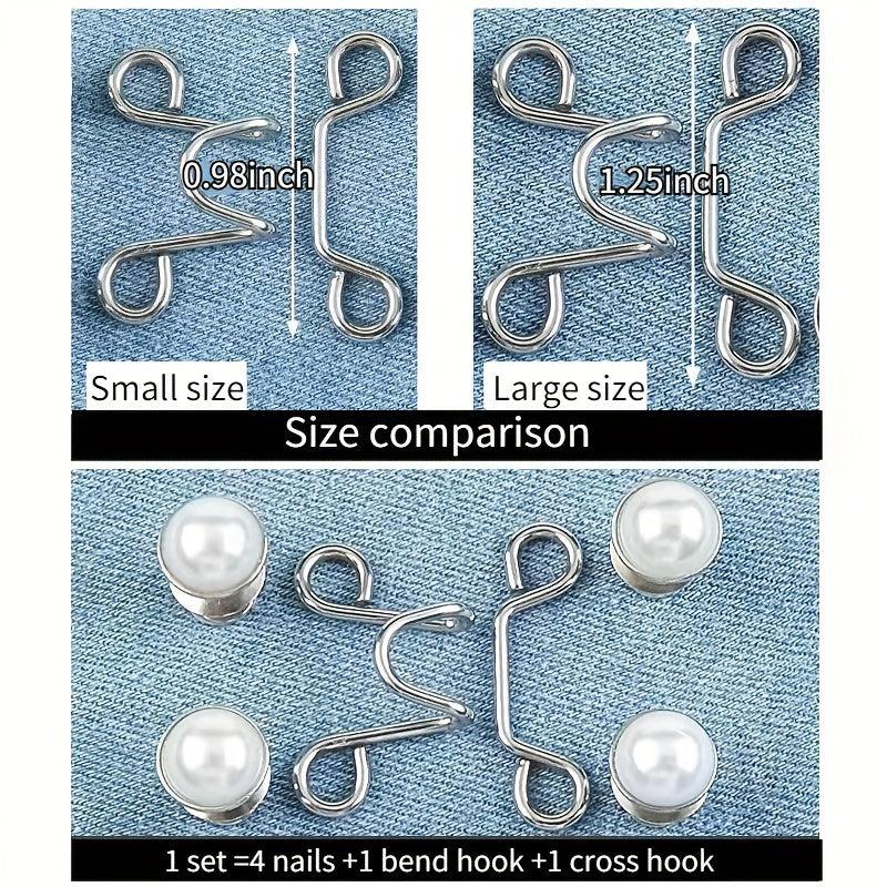 Pearl Metal Pants Buttons Pins For Clothing Jeans Adjustments