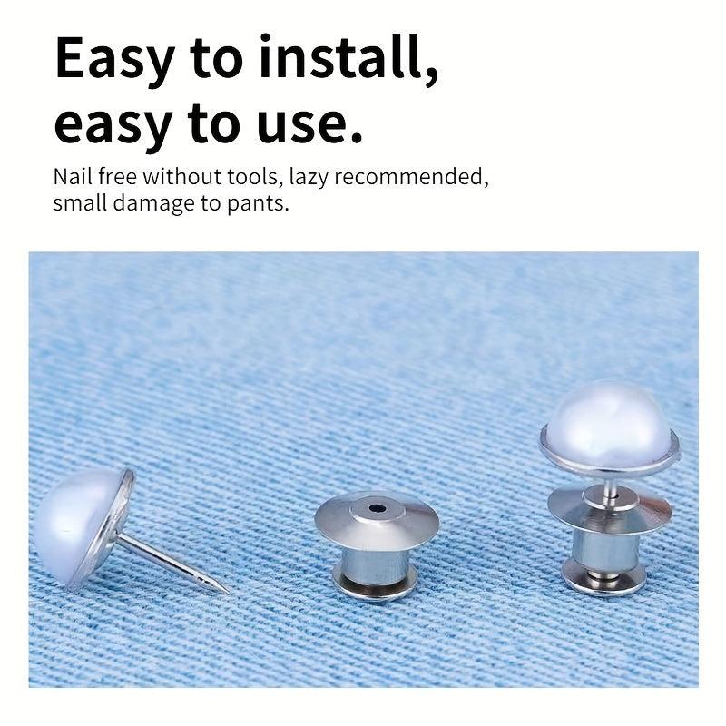 Pearl Metal Pants Buttons Pins For Clothing Jeans Adjustments