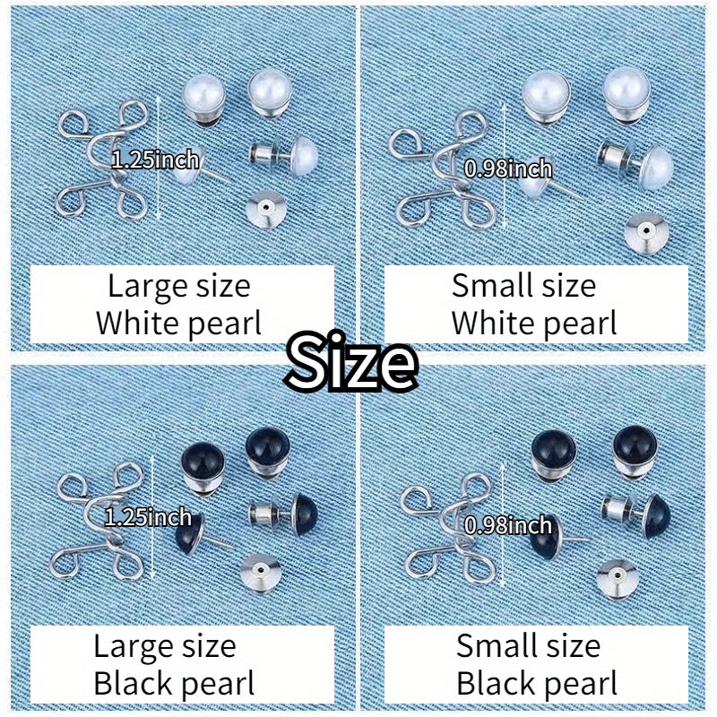 Pearl Metal Pants Buttons Pins For Clothing Jeans Adjustments