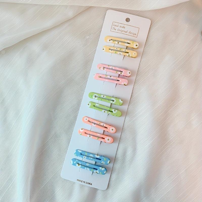 10pcs Floral Hair Clips for Girls No Slip Snap Clips Girls Hair Accessories