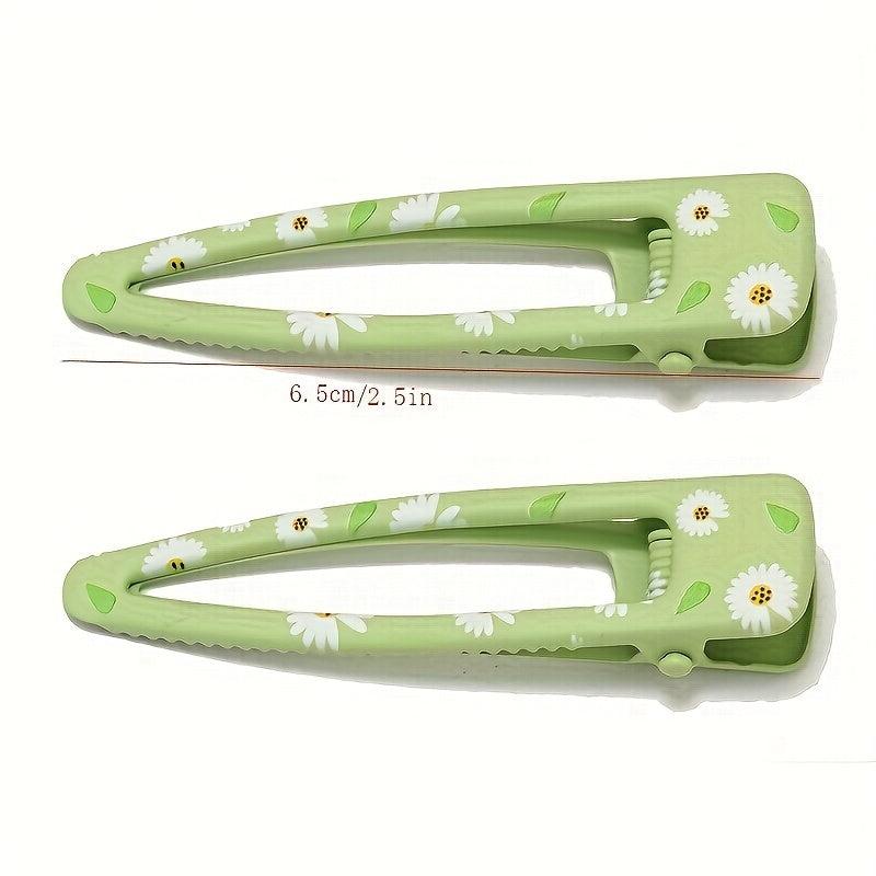 10pcs Floral Hair Clips for Girls No Slip Snap Clips Girls Hair Accessories